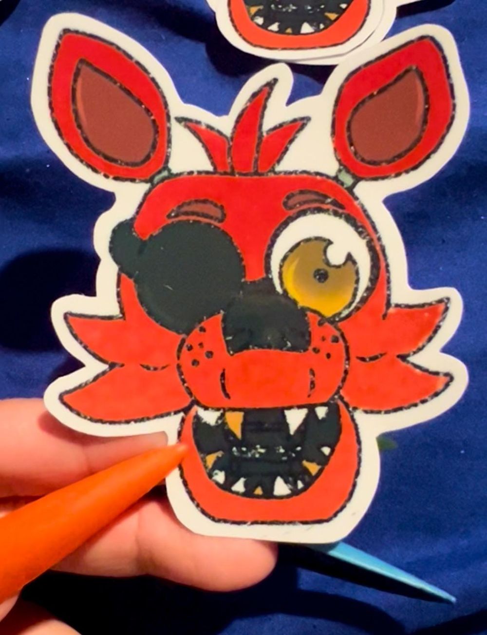 FNAF Fazgang Chibi Crayon Head Waterproof Sticker (Foxy)
